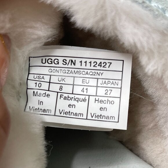 UGG #1112427 Women's Light Blue Aubriana Fur Loafer Heeled Clogs Shoes Size 10 - Picture 5 of 15